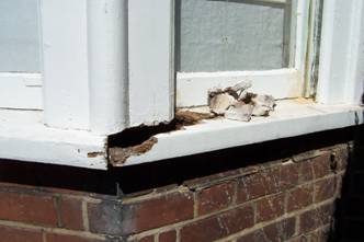 Sill repair to bay window.