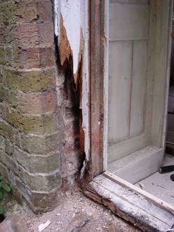 Substantial rot to door jambs and cill. Manufacture and installation of new shutters,    doors with laminated galss and profiles to match other original joinery    within property.